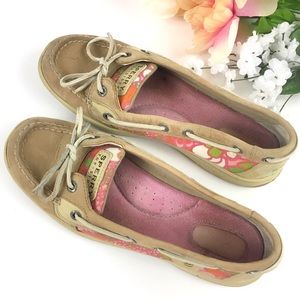 Sperry Top-Sider Angelfish Linen Floral Shoes Sz 8
